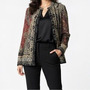 Chico's Retro Mesh jacket Paisley  Patterned  and Glitter